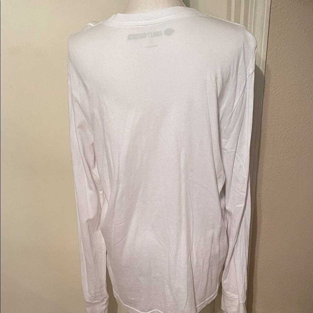 “Harley-Davidson” White Long Sleeve with Red and Blue Graphics - Picture 3 of 6